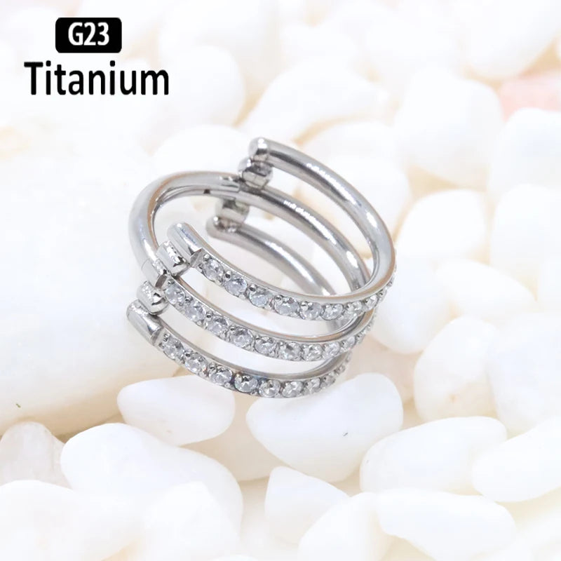 ASTM F136 Titanium Piercing Hinged Segment Septum Hoop Nose Rings Clicker Ear Cartilage Tragus Helix Conch Body Jewelry Earrings