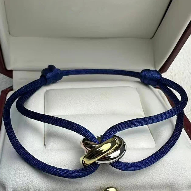 MESSITOK Classic luxury jewelry S 925 silver three ring tri color cross couple bracelet. Holiday gifts. Not fading. Not allergic