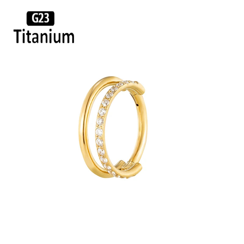 ASTM F136 Titanium Piercing Hinged Segment Septum Hoop Nose Rings Clicker Ear Cartilage Tragus Helix Conch Body Jewelry Earrings