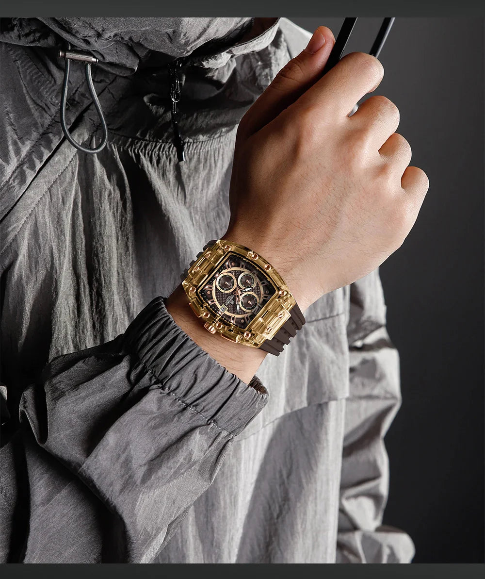 High Quality NAVIFORCE Watches for Man Silica Strap 50M Waterproof Sport Male Clock Casual Quartz Date Display Men's Chronograph
