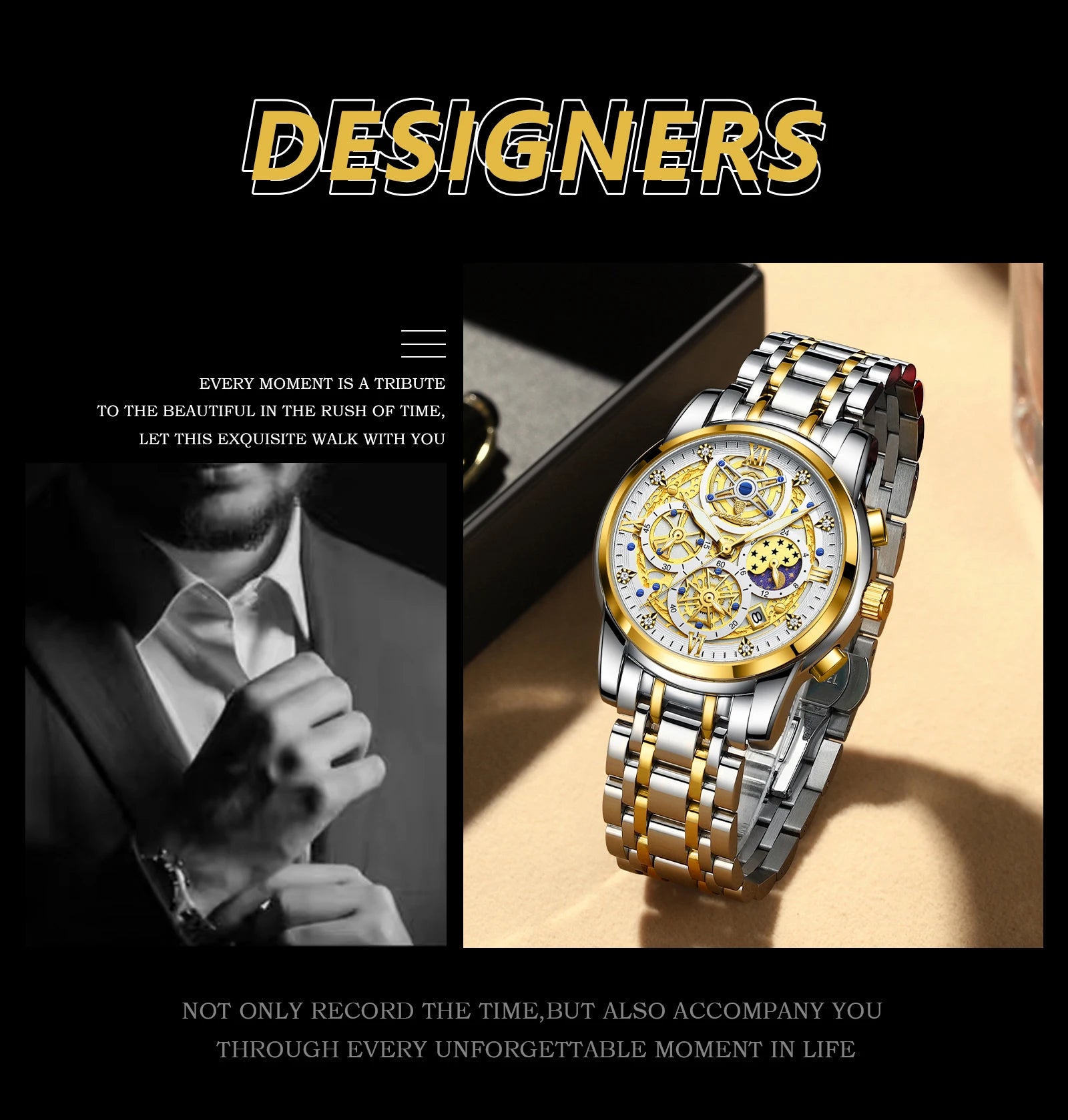 POEDAGAR Luxury Men's Quartz Watches Stainless Steel Date Chronograph Men Wristwatch Waterproof Luminous Fashion Man Watch Reloj