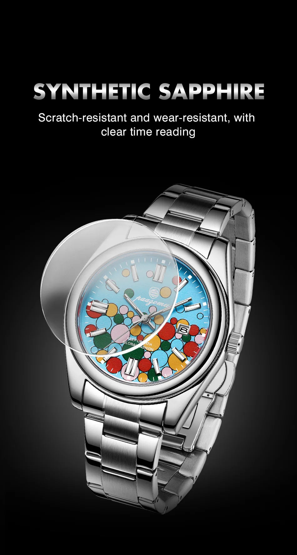 PAAZOMU Abstract Art Dial Men's Brand Authentic Trendy Fashion 2026 New High-quality Waterproof Luminous Quartz Watches Male+Box