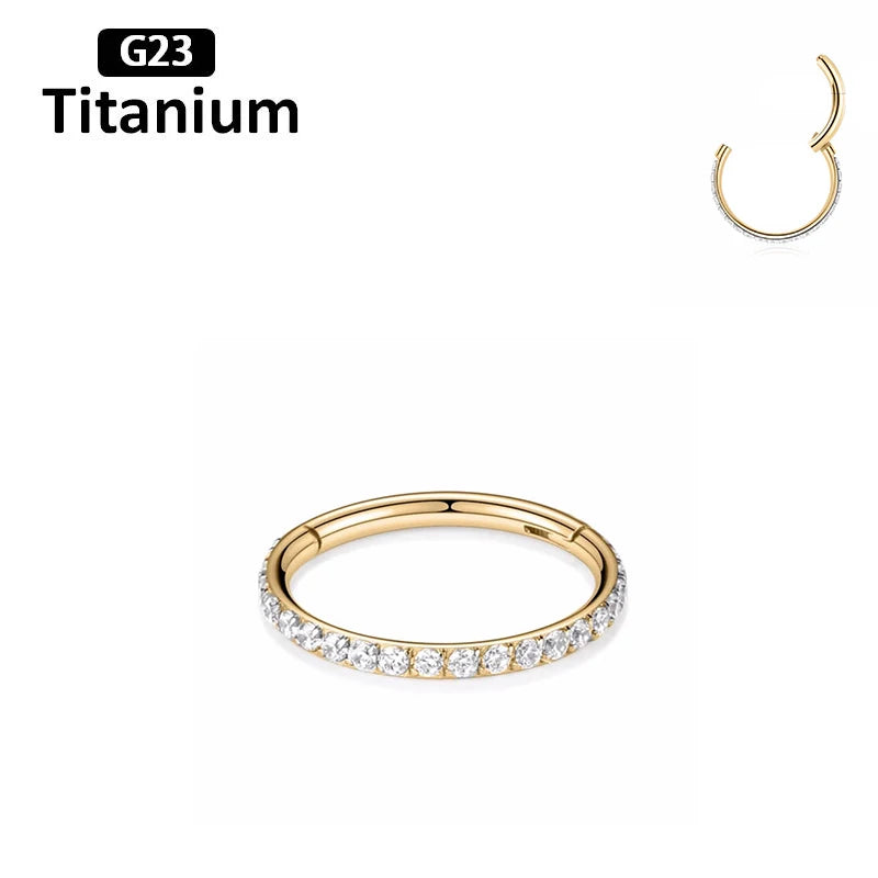 ASTM F136 Titanium Piercing Hinged Segment Septum Hoop Nose Rings Clicker Ear Cartilage Tragus Helix Conch Body Jewelry Earrings