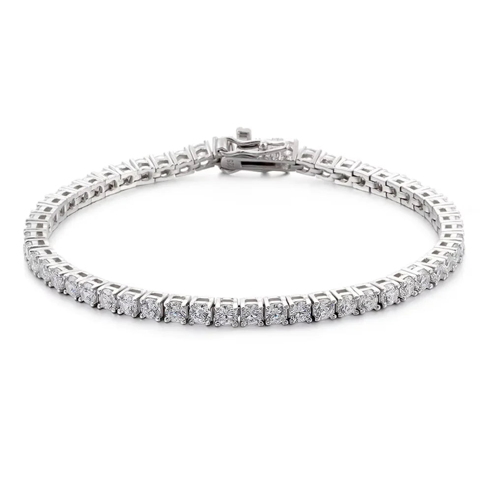 Serenity 3mm 4mm 5mm Rose Gold Color Moissanite Tennis Bracelet Women Man S925 Sterling Silver Sparkling Lab Diamond Hand Chain