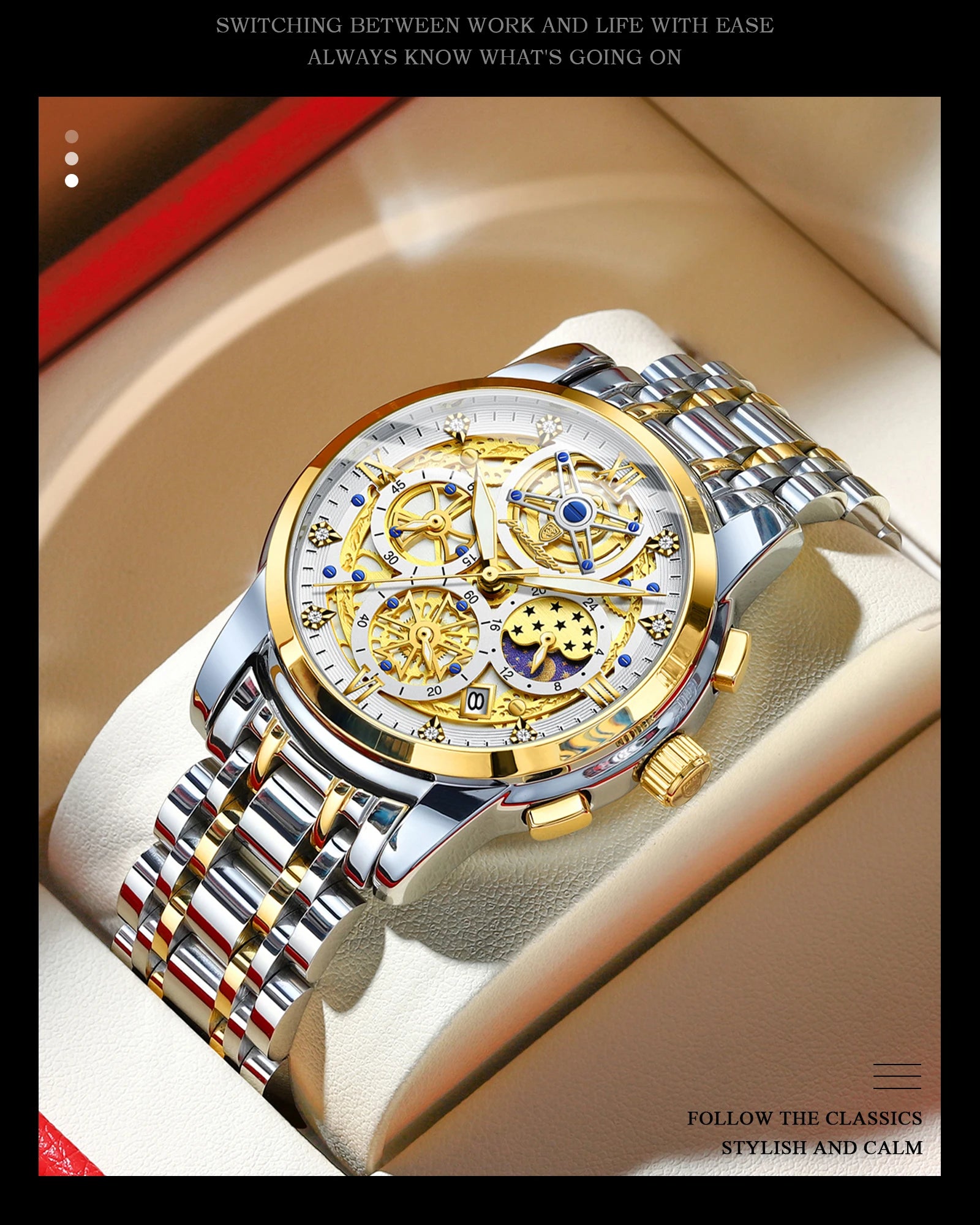 POEDAGAR Luxury Men's Quartz Watches Stainless Steel Date Chronograph Men Wristwatch Waterproof Luminous Fashion Man Watch Reloj