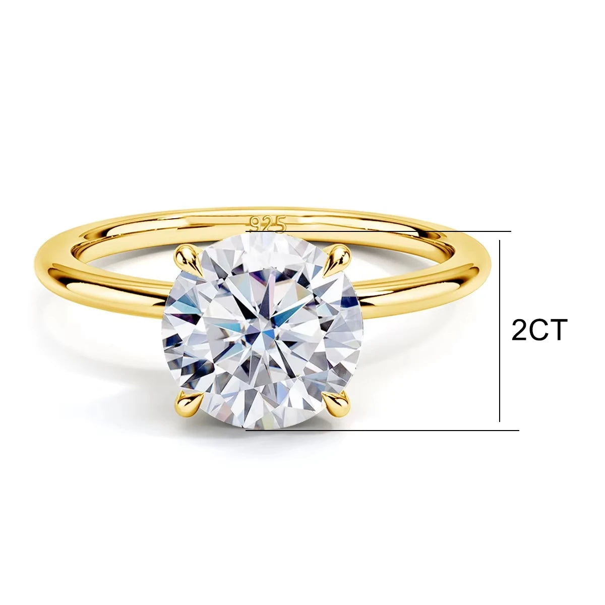 Szjinao 1ct 2ct 3ct 5ct D Color Moissanite Ring Rose Gold For Women Engagement Jewelry With GRA Certificate High Quality Gift
