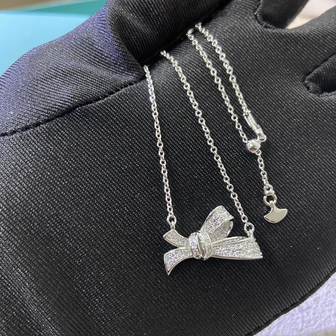 S925 Silver Women's Necklace, Fashionable Design Pentagram and Butterfly Pendant Necklace, Holiday Gift