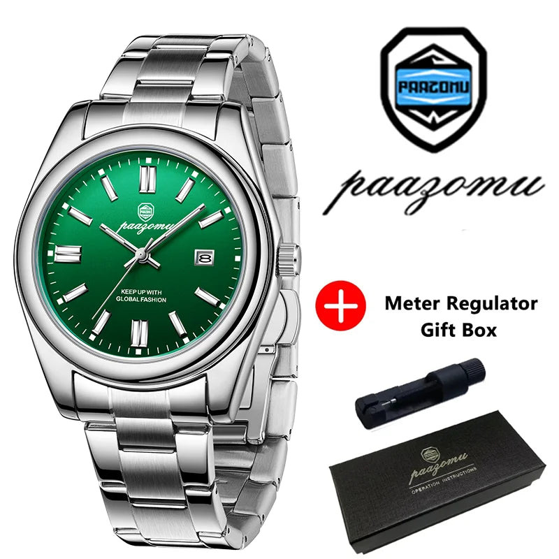 PAAZOMU Abstract Art Dial Men's Brand Authentic Trendy Fashion 2026 New High-quality Waterproof Luminous Quartz Watches Male+Box