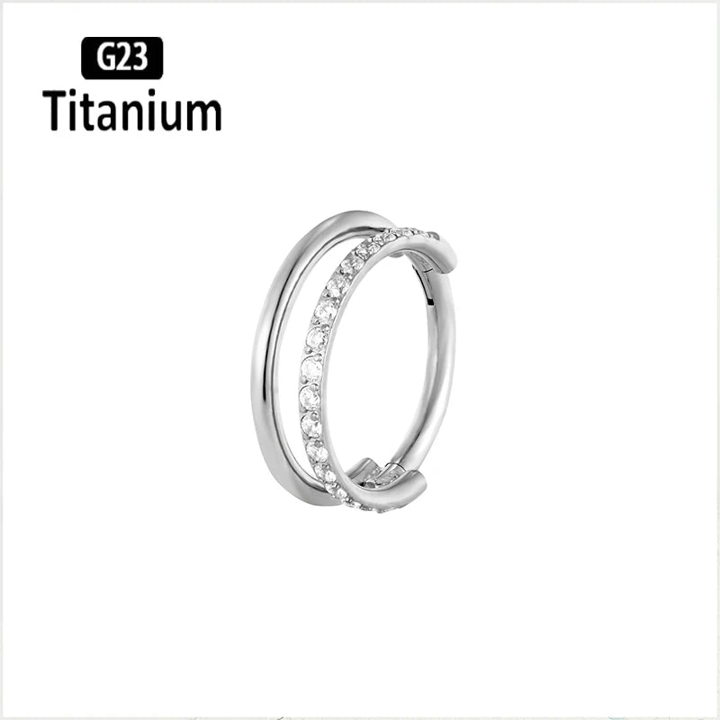 ASTM F136 Titanium Piercing Hinged Segment Septum Hoop Nose Rings Clicker Ear Cartilage Tragus Helix Conch Body Jewelry Earrings