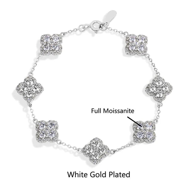 MINTYBOX S925 Sterling Silver Full Moissanite Bracelets D VVS1 Lab Diamond for Women 18k Gold Plated Engagement Jewelry Gift