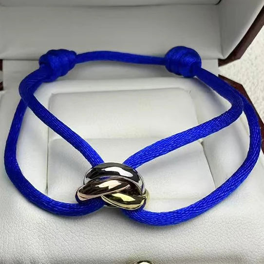 MESSITOK Classic luxury jewelry S 925 silver three ring tri color cross couple bracelet. Holiday gifts. Not fading. Not allergic