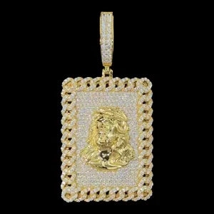 Square Minimalist Mini Iced Out Tag Pendant Necklace For Men Hip Hop Jewelry Moissanite Pendant Sterling Silver Square Pendnat