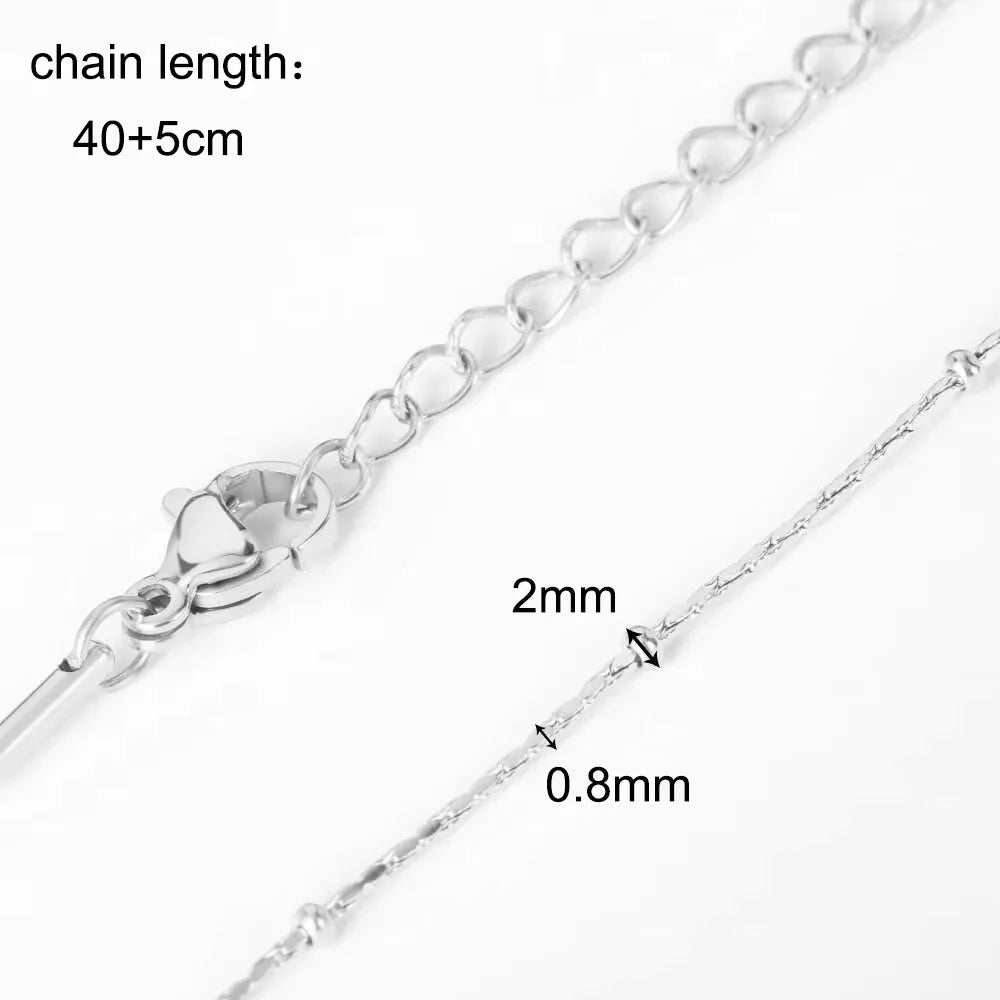 10pcs/Lot 45cm Stainless Steel 304 Link Necklace For Women Jewelry Making Accessories Diy Handmade Supplies Golden Silvery Chain