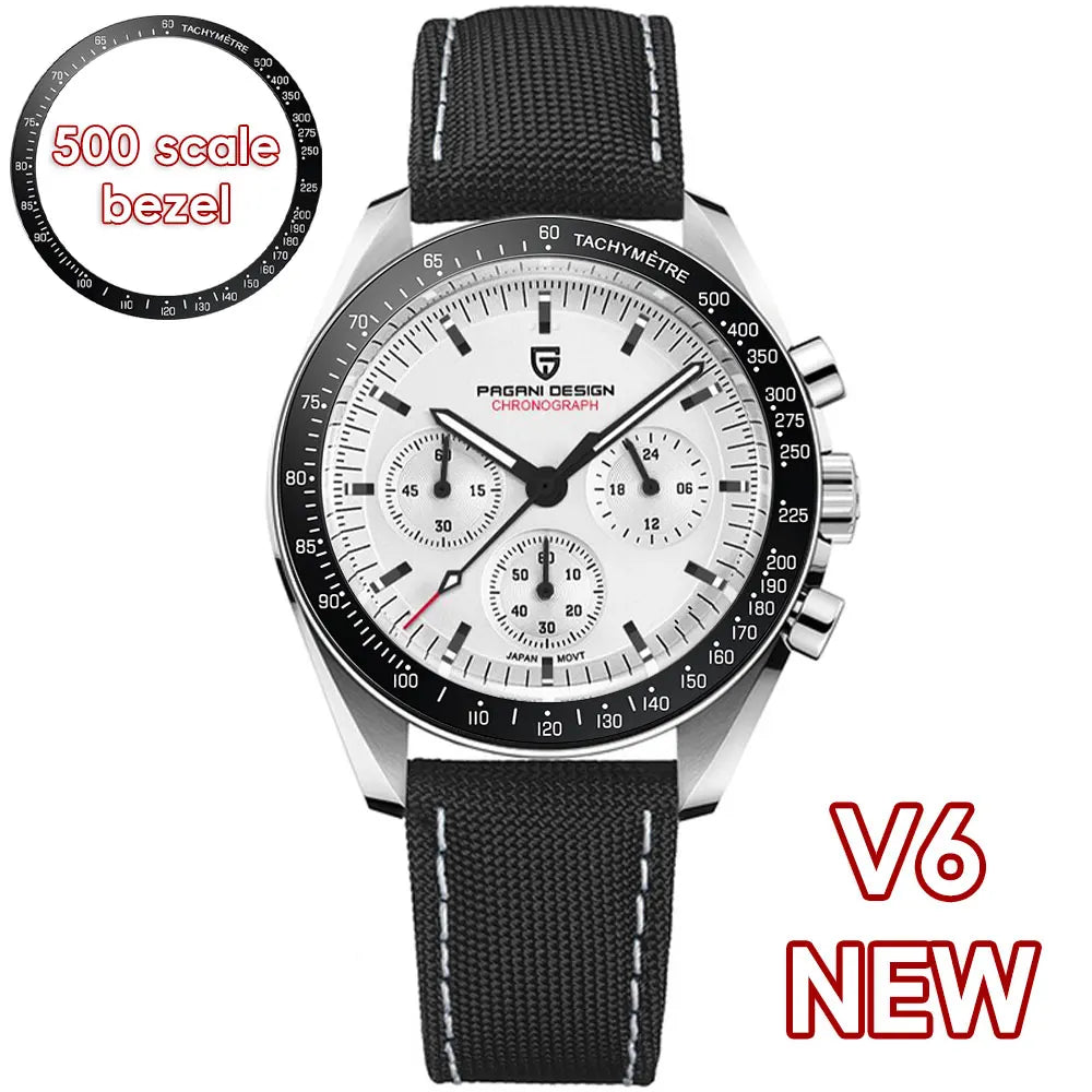 PAGANI DESIGN Silver Gold Moon Watches Luxury Quartz Watch For Men Auto Date Chronograph AR Sapphire crystal watch Men 2025 New