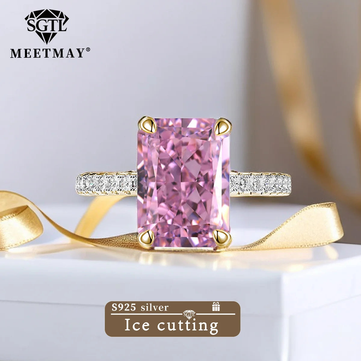 S925 Sterling Silver Tanzanite Blue Zircon Sparkle 5A Good Quality Ice Cut High Carbon Diamond Ladies Ring Fine Jewelry Women