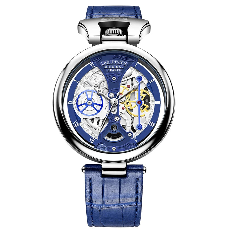 2025 LIGE Men Watches Top Brand Luxury Brown Leather Chronograph Sport Watch For Men Fashion Date Waterproof Clock Reloj Hombre