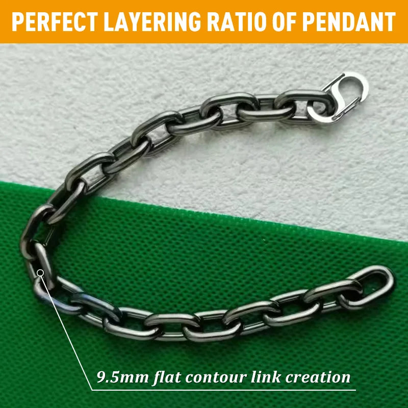 9.5mm Pure Titanium Bracelet Welded Chain Unparalleled Strength & Style Men's Trendy Jewelry Accessory