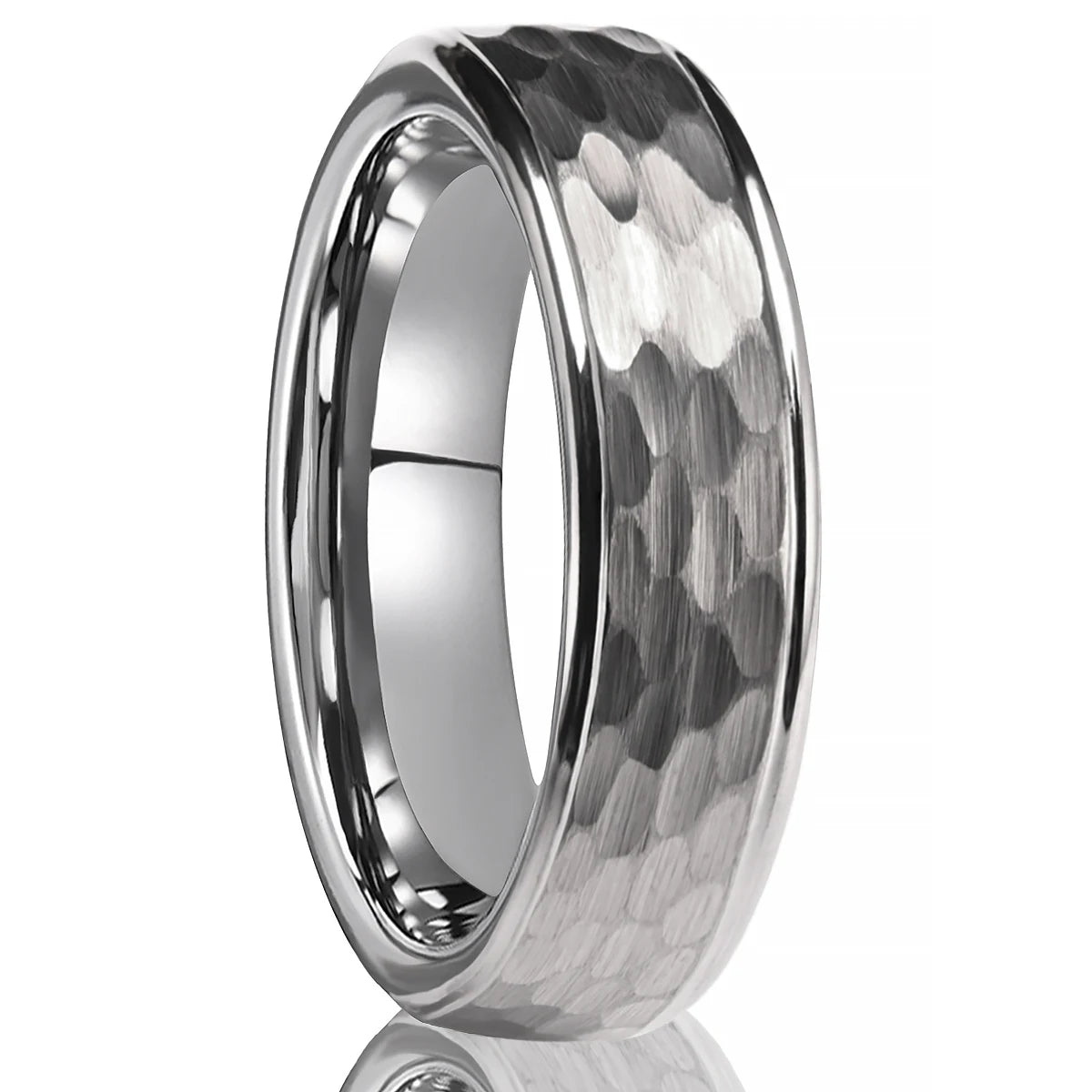 8MM/6MM Men's Golden/Black/Silver Tungsten Carbide Hammered Ring Fashion Jewelry Couple Wedding Bands US Size 6-13 Comfort Fit