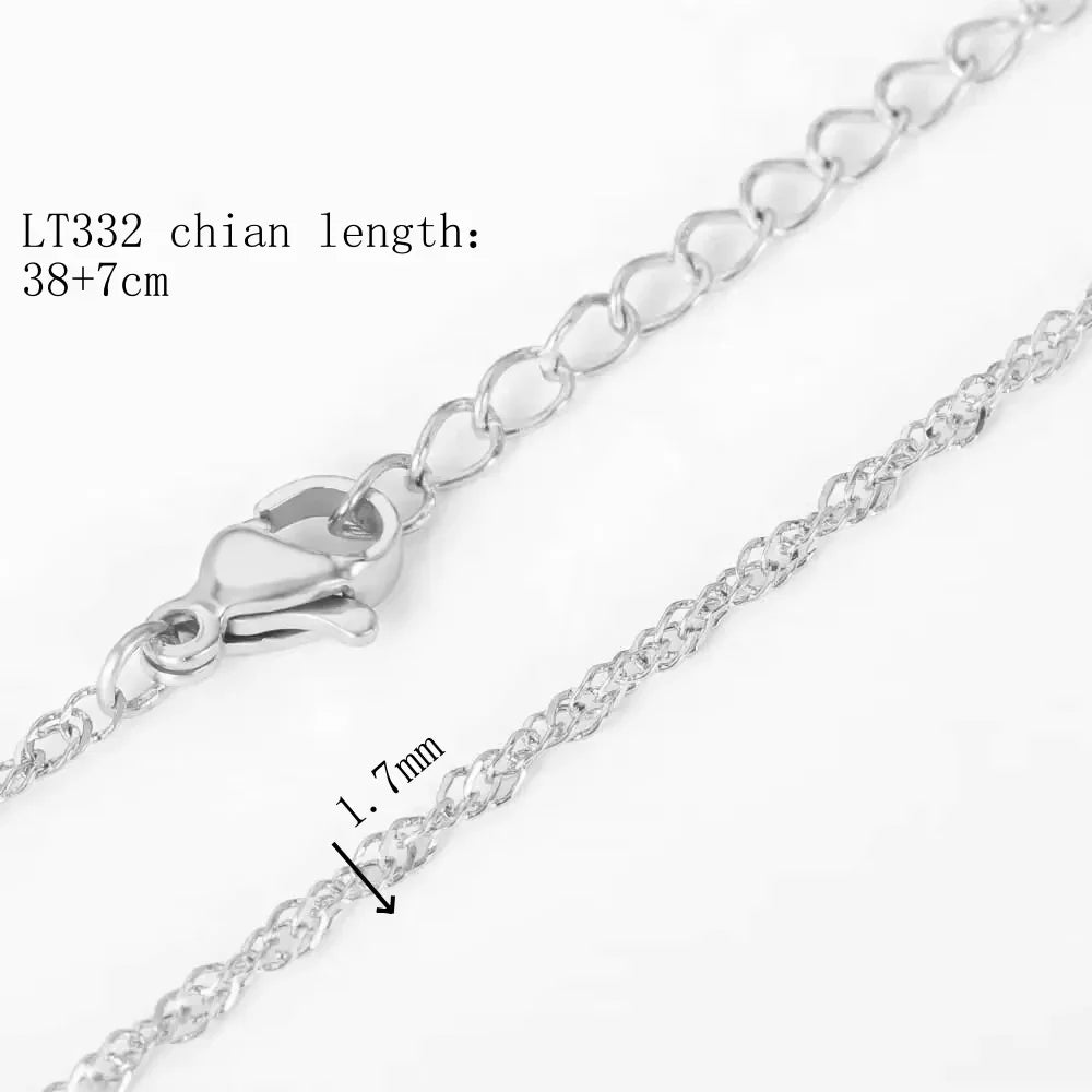 10pcs/Lot 45cm Stainless Steel 304 Link Necklace For Women Jewelry Making Accessories Diy Handmade Supplies Golden Silvery Chain