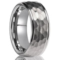 8MM/6MM Men's Golden/Black/Silver Tungsten Carbide Hammered Ring Fashion Jewelry Couple Wedding Bands US Size 6-13 Comfort Fit