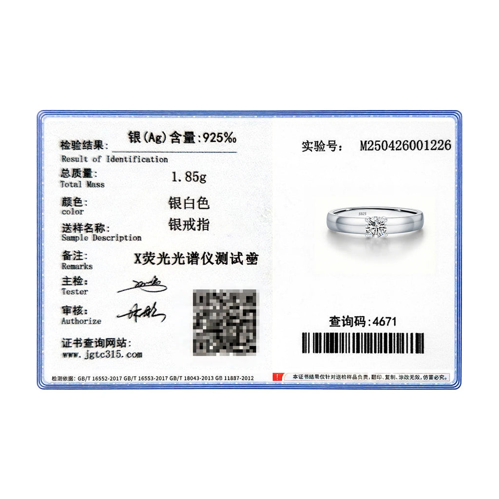 MODIAN D Color Round Moissanite Rings 925 Sterling Silver Fashion Simple Ring For Women Wedding Statement Jewelry Gifts