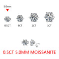New Arrival 2.0 Carat Moissanite Gemstone Stud Earrings for Women Solid 925 Sterling Silver D color Solitaire Fine Jewelry