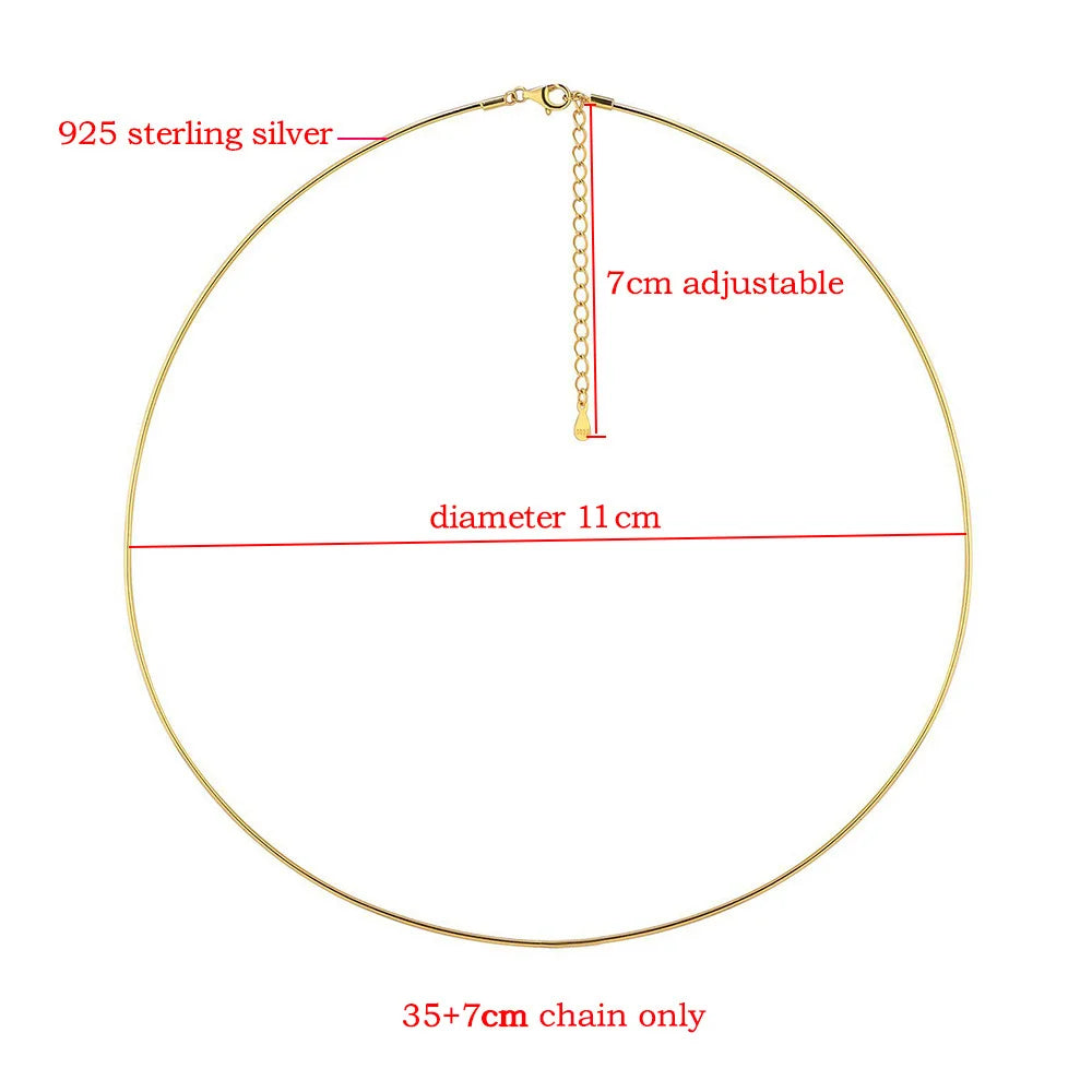 FEOBUR 3CT Oval Cut Moissanite Pendants Choker Necklace 925 Sterling Silver Solitaire Diamond Collar Chain Women Jewelry Gift