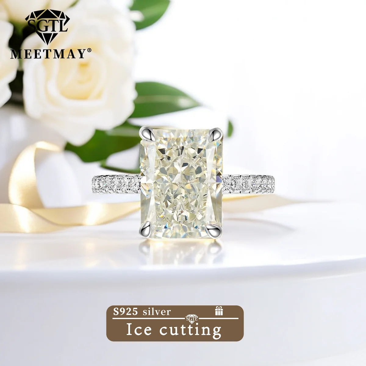 S925 Sterling Silver Tanzanite Blue Zircon Sparkle 5A Good Quality Ice Cut High Carbon Diamond Ladies Ring Fine Jewelry Women