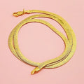 Men's & Women's 24K Gold AU999 Flat Snake Necklace - Pure gold, auspicious snake, perfect couple set, thoughtful gift