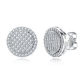 MossanRappr 0.9cttw Moissanite Bling Round Stud Earrings 925 Sterling Silver Fashion Hip Hop Jewelry Gifts for Women and Men
