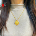 High end women's necklace, 9999 24K real goldGod of Wealth style, luxurious jewelry with a high-end feel