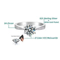 NKHOG Real 3 Carat Moissanite Rings For Women 925 Sterling Silver Classic 6 Claws Engagement Band Jewelry Romantic Wedding Ring