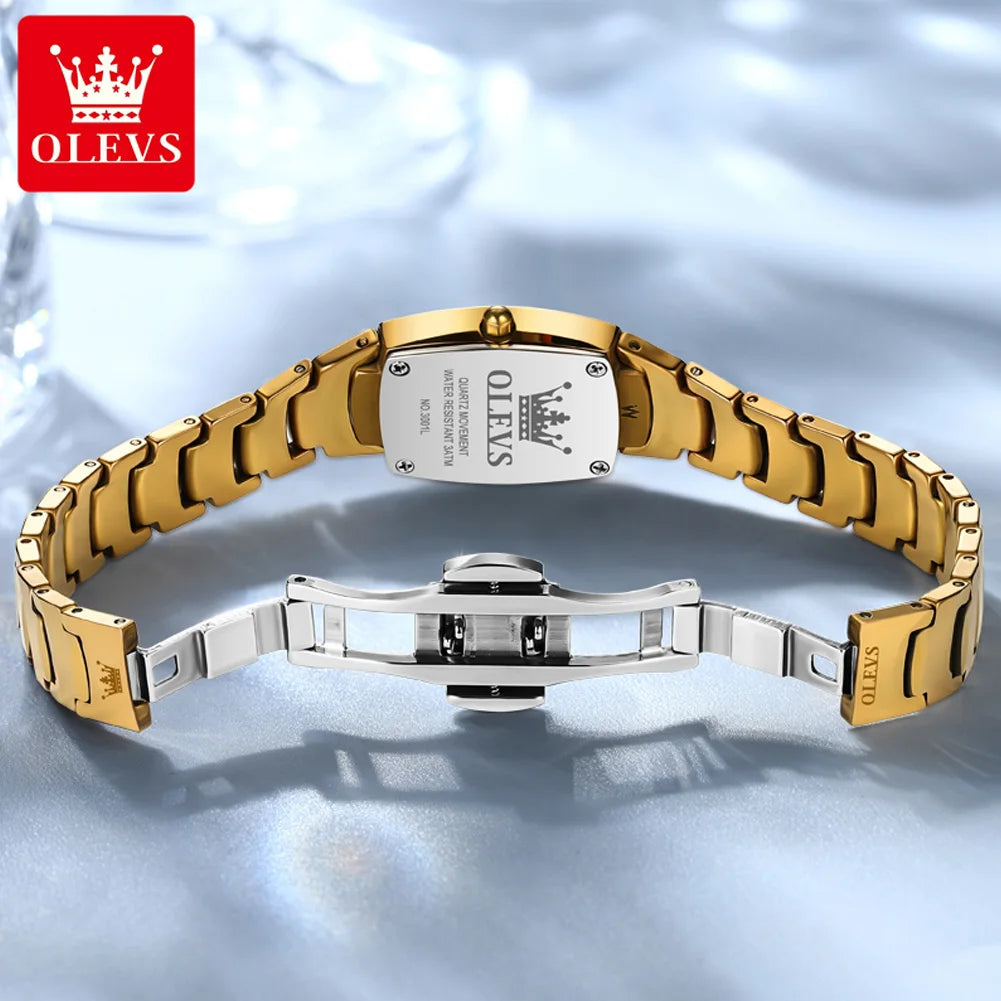 OLEVS 7006 Women's Watches Top Brand Luxury Original Quartz Montres Femmes Waterproof Tungsten Steel Case Strap Luminous Date