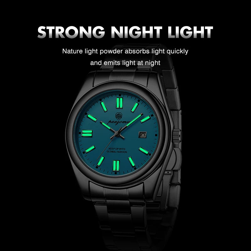PAAZOMU Abstract Art Dial Men's Brand Authentic Trendy Fashion 2026 New High-quality Waterproof Luminous Quartz Watches Male+Box