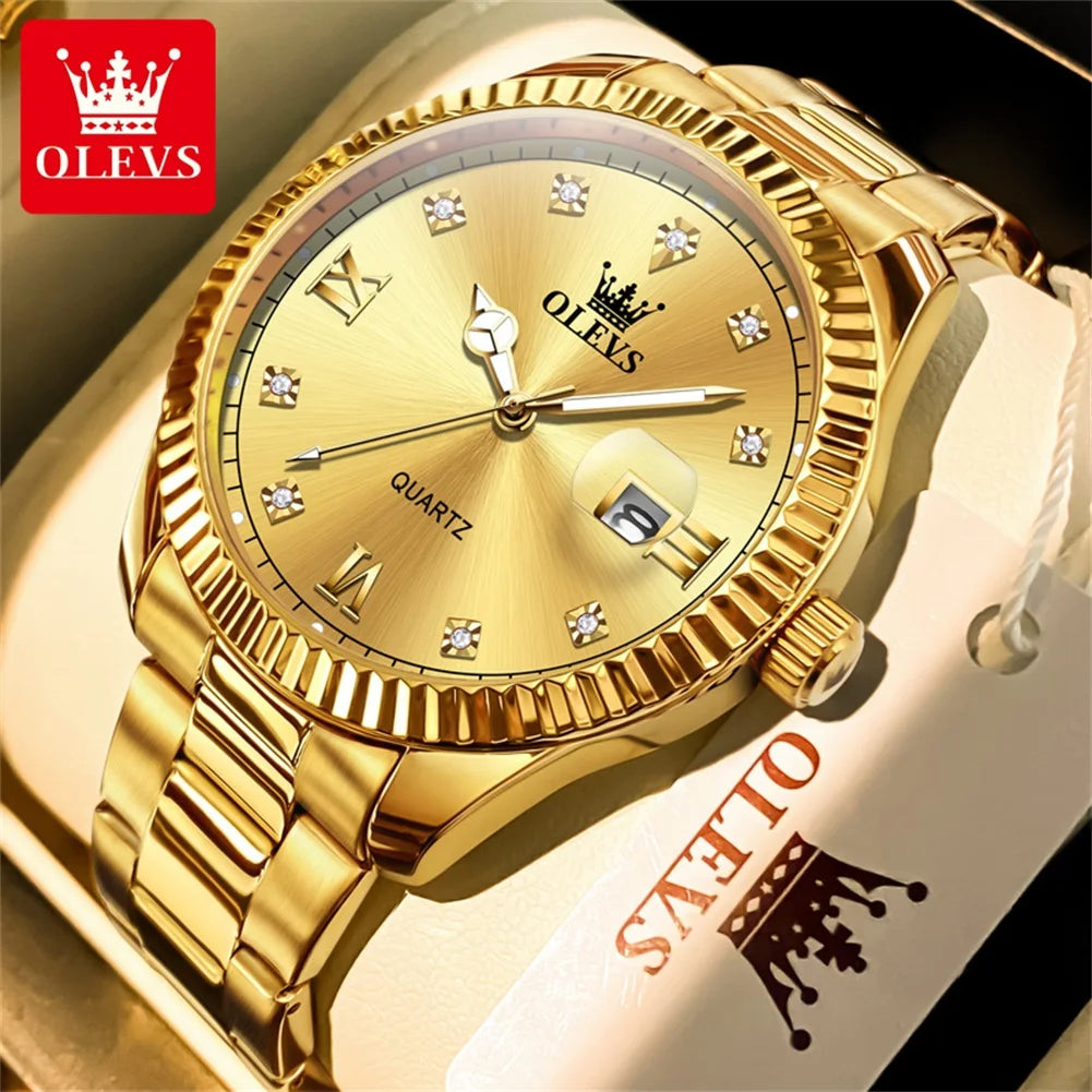 OLEVS 3623  Mens Watch Original Business Luxury Simple Brand Quartz Watch Waterproof Luminous Watch For Man Automatic Date Reloj