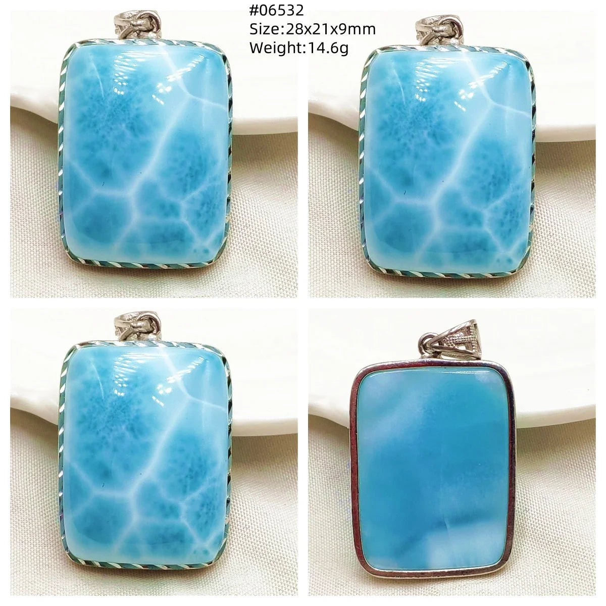 Natural Blue Larimar Heart Pendant Necklace Gemstone Women Men Larimar 17.5*19mm 18K Gold Love Larimar Fashion Jewelry AAAAAA