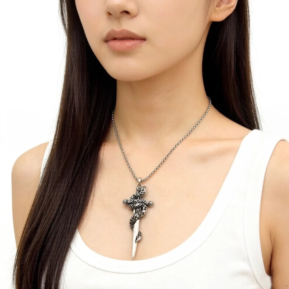 Sword Pendant Link Chain Necklace Summer Brand New Fine Jewelry Europe 925 Sterling Silver Vintage Gift For Women Men