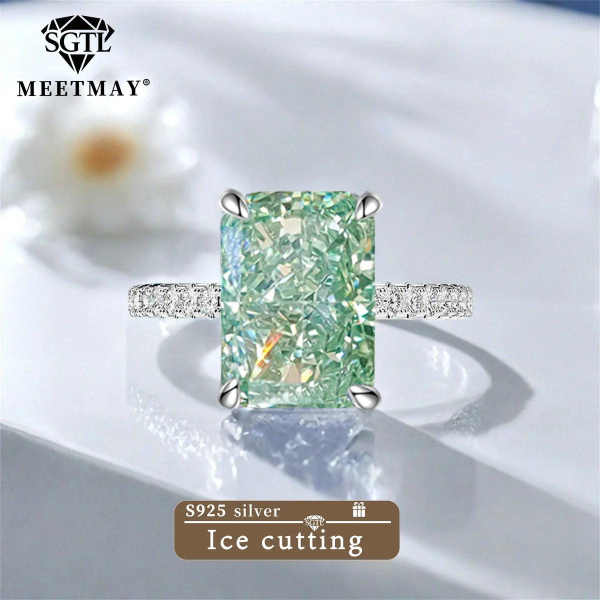 S925 Sterling Silver Tanzanite Blue Zircon Sparkle 5A Good Quality Ice Cut High Carbon Diamond Ladies Ring Fine Jewelry Women