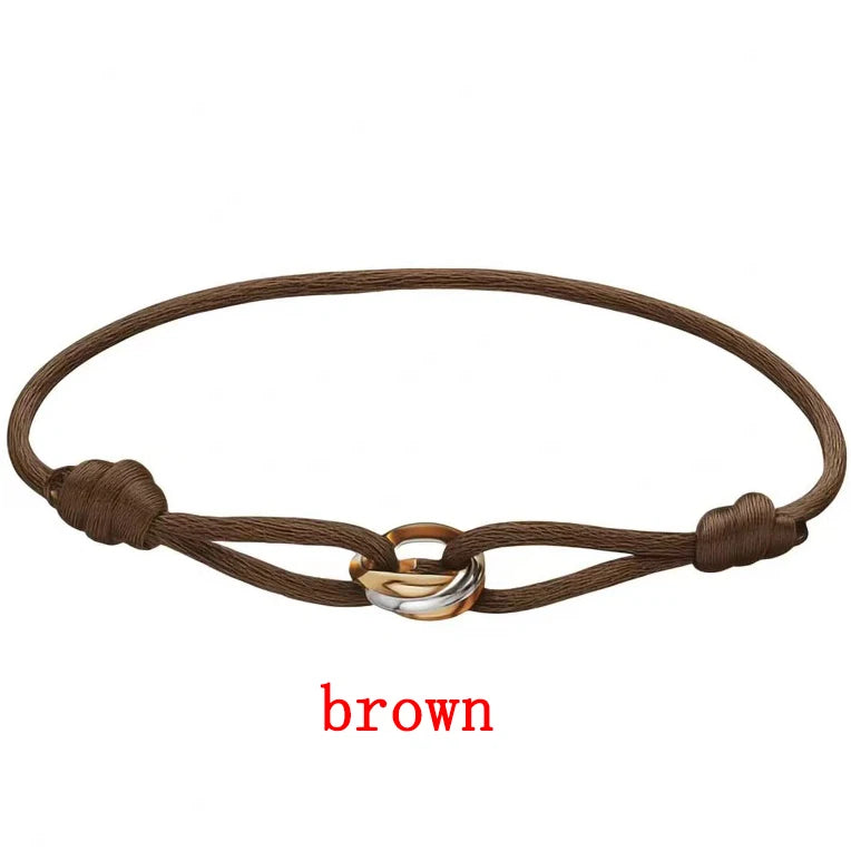 MESSITOK Classic luxury jewelry S 925 silver three ring tri color cross couple bracelet. Holiday gifts. Not fading. Not allergic