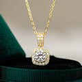 Luxury 100% Real 18k Gold Women's Classic Square Pendant Moissanite Diamond Pendant Necklace