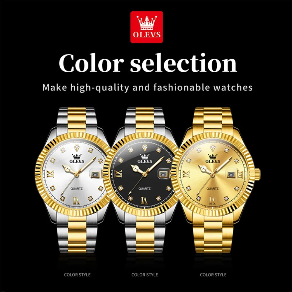 OLEVS 3623  Mens Watch Original Business Luxury Simple Brand Quartz Watch Waterproof Luminous Watch For Man Automatic Date Reloj