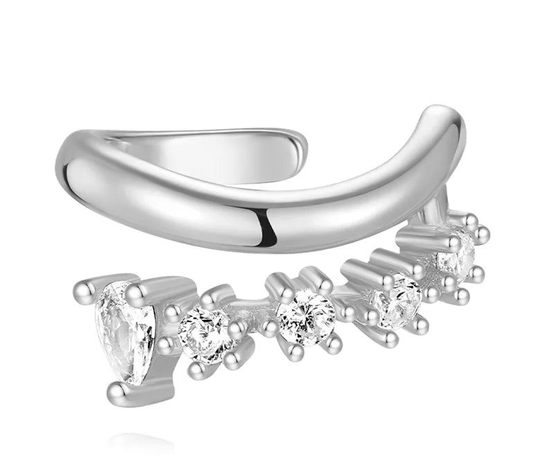 AIDE 1pcs 925 Sterling Silver Zircon Earring For Women Chain Cuffs Earring Pendientes Brincos Aretes Fine Jewelry Party Gifts