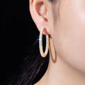 MossanRappr 5.6cttw Moissanite Diamond Big Hoop Huggie Earrings 925 Sterling Silver Luxury Earring Hip Hop Jewelry for Women