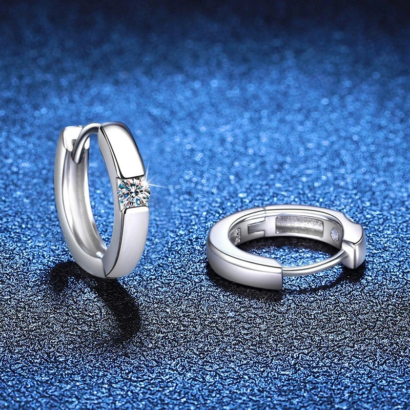 Tezzc D Color Moissanite Earring S925 Sterling Sliver Plated White Gold Hoop Earring for Women Wedding Party Jewelry wholesale