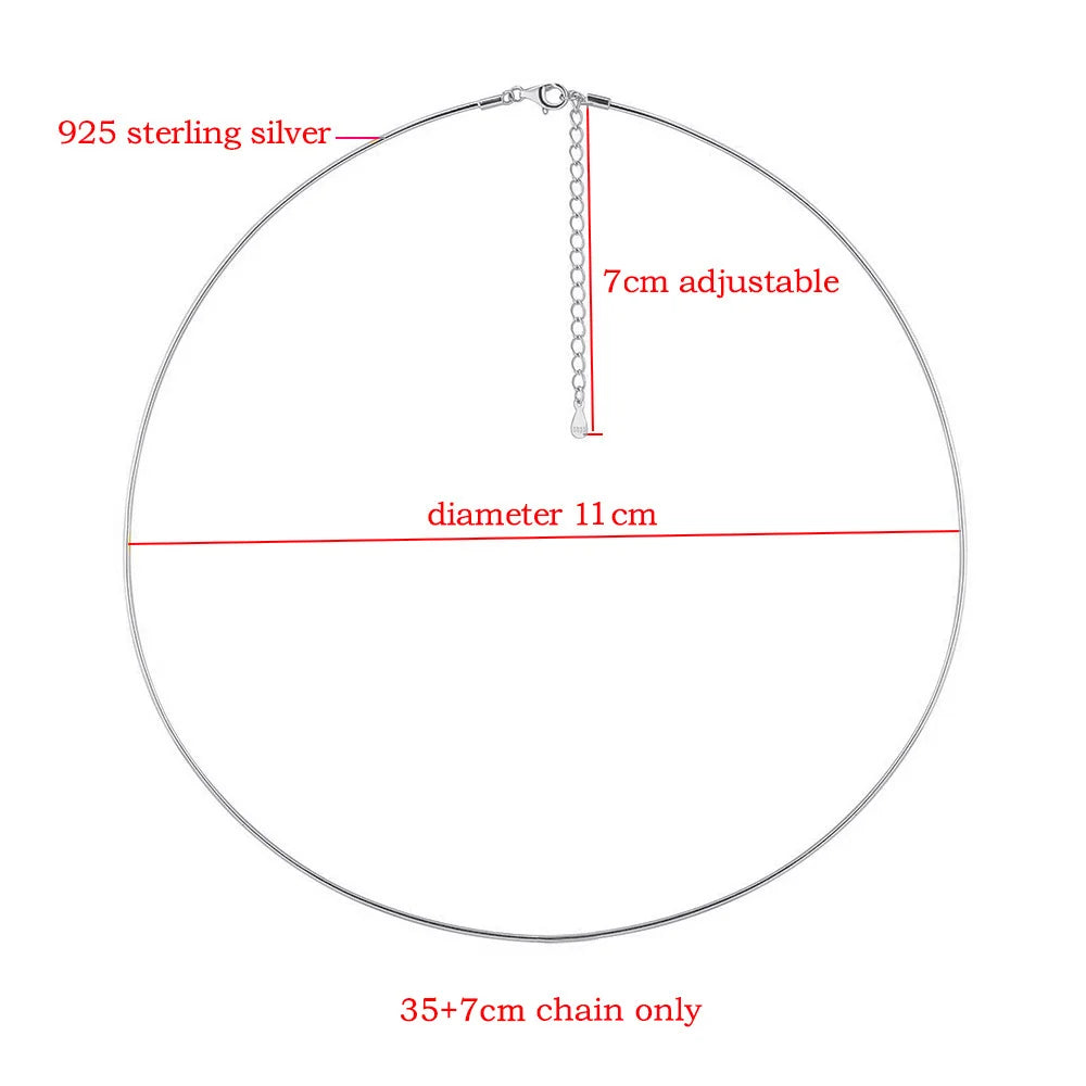 FEOBUR 3CT Oval Cut Moissanite Pendants Choker Necklace 925 Sterling Silver Solitaire Diamond Collar Chain Women Jewelry Gift