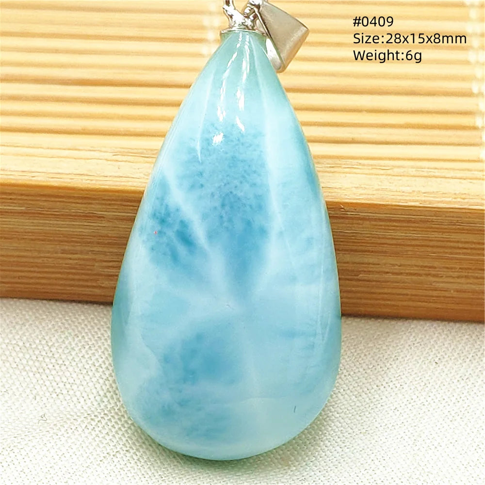 Natural Blue Larimar Heart Pendant Necklace Gemstone Women Men Larimar 17.5*19mm 18K Gold Love Larimar Fashion Jewelry AAAAAA