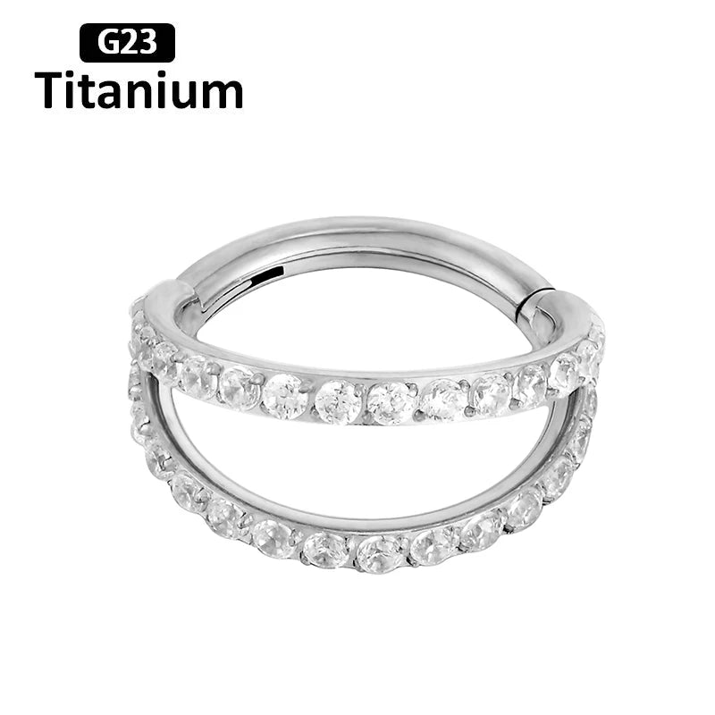 ASTM F136 Titanium Piercing Hinged Segment Septum Hoop Nose Rings Clicker Ear Cartilage Tragus Helix Conch Body Jewelry Earrings