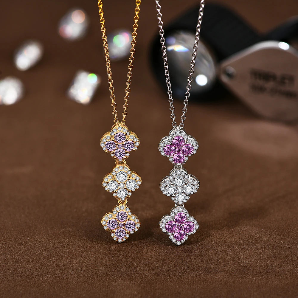 ATTAGEMS 2025 Necklaces for Women Full D Color Moissanite 925 Sterling Silver Pendant Classic Engagement Wedding Fine Jewelry