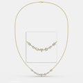 3.5cttw Multi Cut Moissanite Diamond Chain Necklace For Women Curved Shape Seven Stone Necklace S925 Silver Daily Wear Jewelry