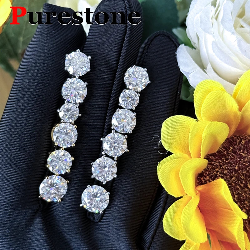 Premium 0.5ct-2ct Moissanite Earring For Women Classic Original 925 Sterling Silver Jewelry Moissanite Diamond Stud Earring